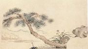 Zhu Zanji DETAIL:Lotus and Pine Tree